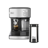 Kit Cafeteira Nova PrimaLatte Inox e Moedor de Café Oster - 127V