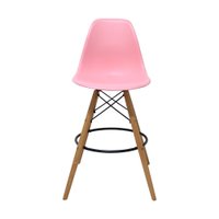 Banqueta Charles Eames Lara Base em Madeira Fixa Zidi