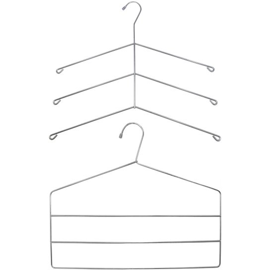 Conjunto 5 Cabides Para Camisetas E 5 Cabides Para Calças Com 3 Seções Passerini