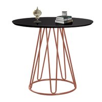 Mesa de Jantar Rubi 1,00 m Base Cobre Bisart Decor Preto