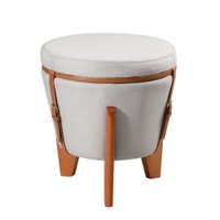 Puff Decorativo Flex Zeus em Linho Prata