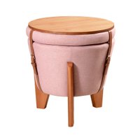 Puff Decorativo Flex Zeus em Linho Rosa