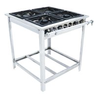 Fogão Industrial 4 Bocas 2 Duplas a Gás Baixa Pressão Extra Inox EI4D2 Venâncio