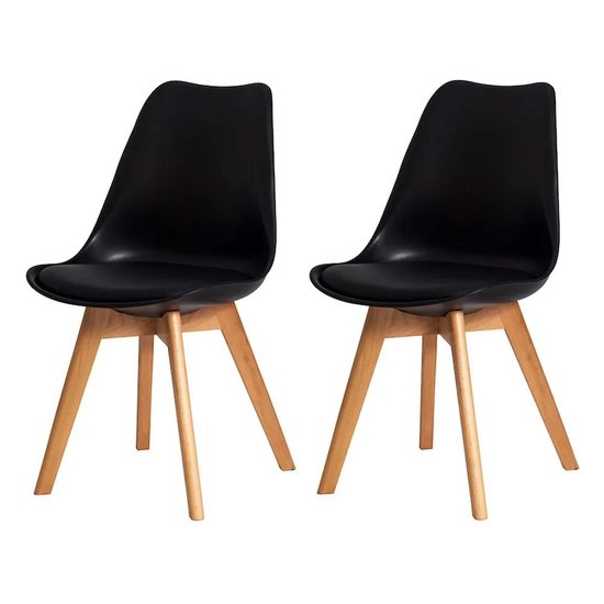 Kit 2 Cadeiras Para Mesa De Jantar Cozinha Sala Saarinen Leda Design Preta