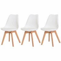 Kit 3 Cadeiras Leda Saarinen Design Branca