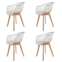Kit 4 Cadeiras Web Wood Branco