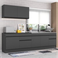 Armário de Cozinha Compacta 270cm com Rodapé Veneza Multimóveis V2111