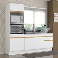 Armário de Cozinha Compacta 212cm com Rodapé Veneza Multimóveis V2113