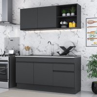 Armário de Cozinha Compacta 150cm com Rodapé Veneza Multimóveis V2114