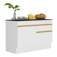 Balcão Cozinha 120cm com Rodapé 2 Portas 1 Gaveta Veneza Multimóveis V2117