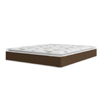 Colchão Casal Queen Molas Ensacadas Pillow Top Martino 158x198x25cm Marrom/Branco Umaflex -  Suporta