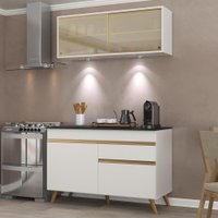 Armário de Cozinha Compacta 120cm com Leds Veneza Up Multimóveis V2013