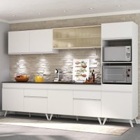 Armário de Cozinha Compacta 302cm com Leds Veneza Up Multimóveis V2014