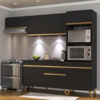 Armário de Cozinha Compacta 252cm com Leds Veneza Up Multimóveis V2015