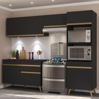 Armário de Cozinha Compacta 252cm com Leds Veneza Up Multimóveis V2018