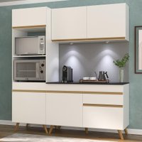 Armário de Cozinha Compacta 182cm com Leds Veneza Up Multimóveis V2019