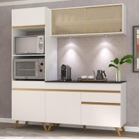 Armário de Cozinha Compacta 182cm com Leds Veneza Up Multimóveis V2020