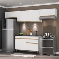 Armário de Cozinha Compacta 260cm com Leds Veneza Up Multimóveis V2022