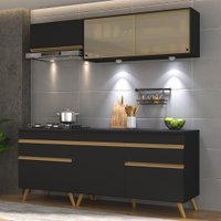 Armário de Cozinha Compacta 190cm com Leds Veneza Up Multimóveis V2031