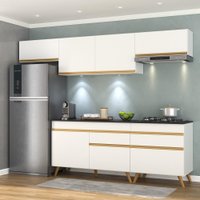 Armário de Cozinha Completa 260cm com Leds Veneza Up Multimóveis V2032