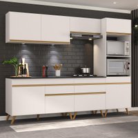 Armário de Cozinha Completa 252cm com Leds Veneza Up Multimóveis V2035