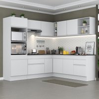 Armário de Cozinha Completa de Canto com Rodapé Veneza Multimóveis V2080