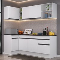 Armário de Cozinha Compacta de Canto com Rodapé Veneza Multimóveis V2093