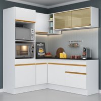 Armário de Cozinha Completa de Canto com Rodapé Veneza Multimóveis V2098