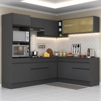 Armário de Cozinha Completa de Canto com Rodapé Veneza Multimóveis V2099