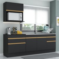 Armário de Cozinha Compacta 220cm com Rodapé Veneza Multimóveis V2110