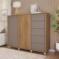 Comoda Caemun Pegasus 2 Portas 5 Gavetas Caemmun - Buruti/Fendi