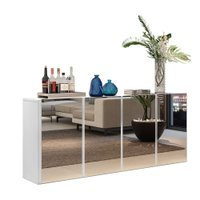 Aparador Buffet 4 Portas com Espelho Suspenso Vegas Multimóveis V3596