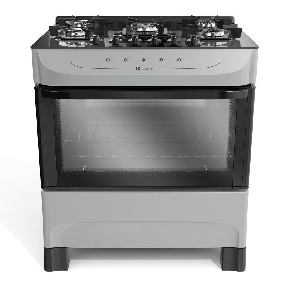 Fogão 5 Bocas Mueller Mfv5bb Titanium Mesa em Vidro - Bivolt - 610000688