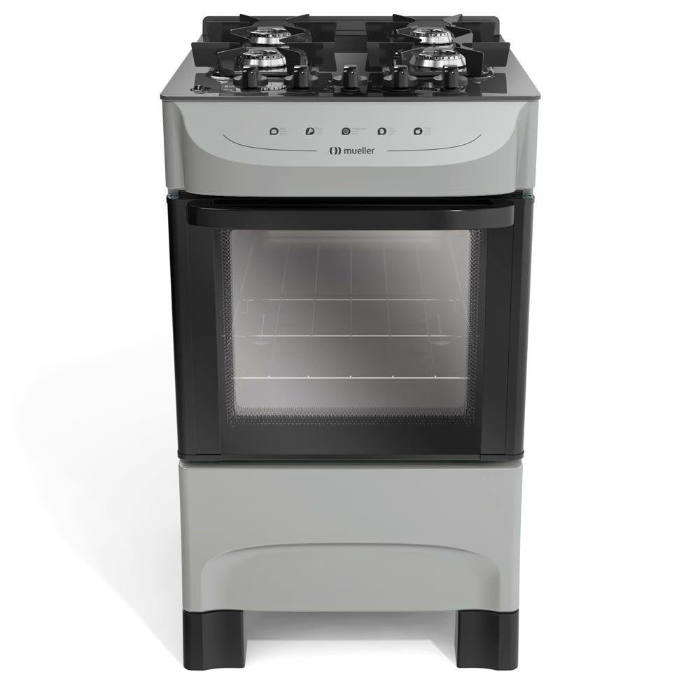 Fogão 4 Bocas Mueller Mfv4bb Titanium Mesa em Vidro - Bivolt - 610000685