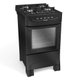 Fogão Mueller preto fosco 4 Bocas com mesa de vidro e acendimento MFV4BB