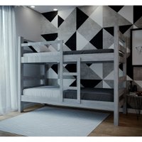 Beliche com Impressão em UV Madeiras de Pinus Maciço Arauna Cinza/Preto