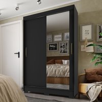 Guarda Roupa Lisboa 2 Portas Com Espelho 20033920 Fama Móveis Preto