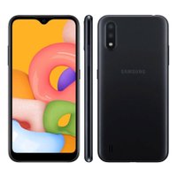 Smartphone Samsung Galaxy A01 32GB Duas câmeras 13MP + 6MP A015 Preto