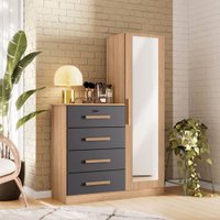 Cômoda Belize Plus 1 Porta 4 Gaveta 6226153 Albatroz Nature/Titanium