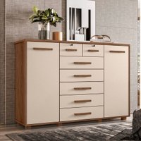 Cômoda Fontana 2 Portas 7 Gavetas 112135 Albatroz Avela/Fendi-Metalic