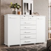 Cômoda Fontana 2 Portas 7 Gavetas 112135 Albatroz Branco/Fosco