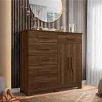 Cômoda New Xangai 2 Portas 6 Gavetas 20979.6 Albatroz Cedro