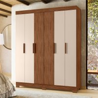 Guarda Roupa Facille 6 Portas 2 Gavetas 114176 Albatroz Avela/Fendi-Metalic
