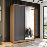 Guarda Roupa Frizatto Com Espelho 2 Portas 3 Gavetas 23859248 Albatroz Nature/Branco-Fosco-Liso/Nature