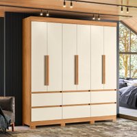 Guarda Roupa Milano 6 Portas 6 Gavetas 116176 Albatroz Carvalho-Grife/Off-White
