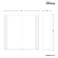 Guarda Roupa Viena Com Espelho 2 Portas 4 Gavetas 135173 Albatroz Avela/Fendi-Metalic
