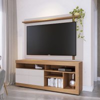 Balcão Inajá Com Painel Leme 2 Portas 5.050.A0.662A.3 Colibri Off-White-Matte/-Freijo
