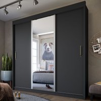 Guarda Roupa Havana 3 Portas Com Espelho 20033910 Fama Móveis Preto