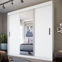 Guarda Roupa Havana 3 Portas Com Espelho 20033910 Fama Móveis Branco
