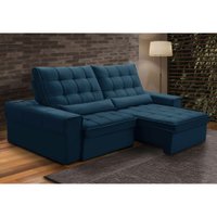 Sofá Alasca 3 Lugares Bipartido C/ Kit Indução 2,5m TC 12010 Ferguile Azul